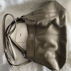 Coach Taupe Leather Shoulder Bag